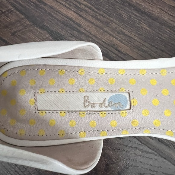 Boden Cleo D'orsay Flats 39.5 8.5 9 Blue Tan Patent Leather Shoes Classic Office - Picture 4 of 11